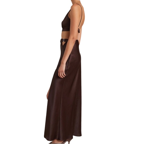Bec + Bridge x Free People Nadia 2 | XS Brown Crop & High Rise Silky Skirt Set - Picture 9 of 15